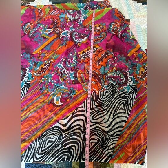 Beautiful Soft Vibrant Color Scarf/Shawl/Swimsuit Cover 39x80” Zebra Print Neon - Picture 7 of 8